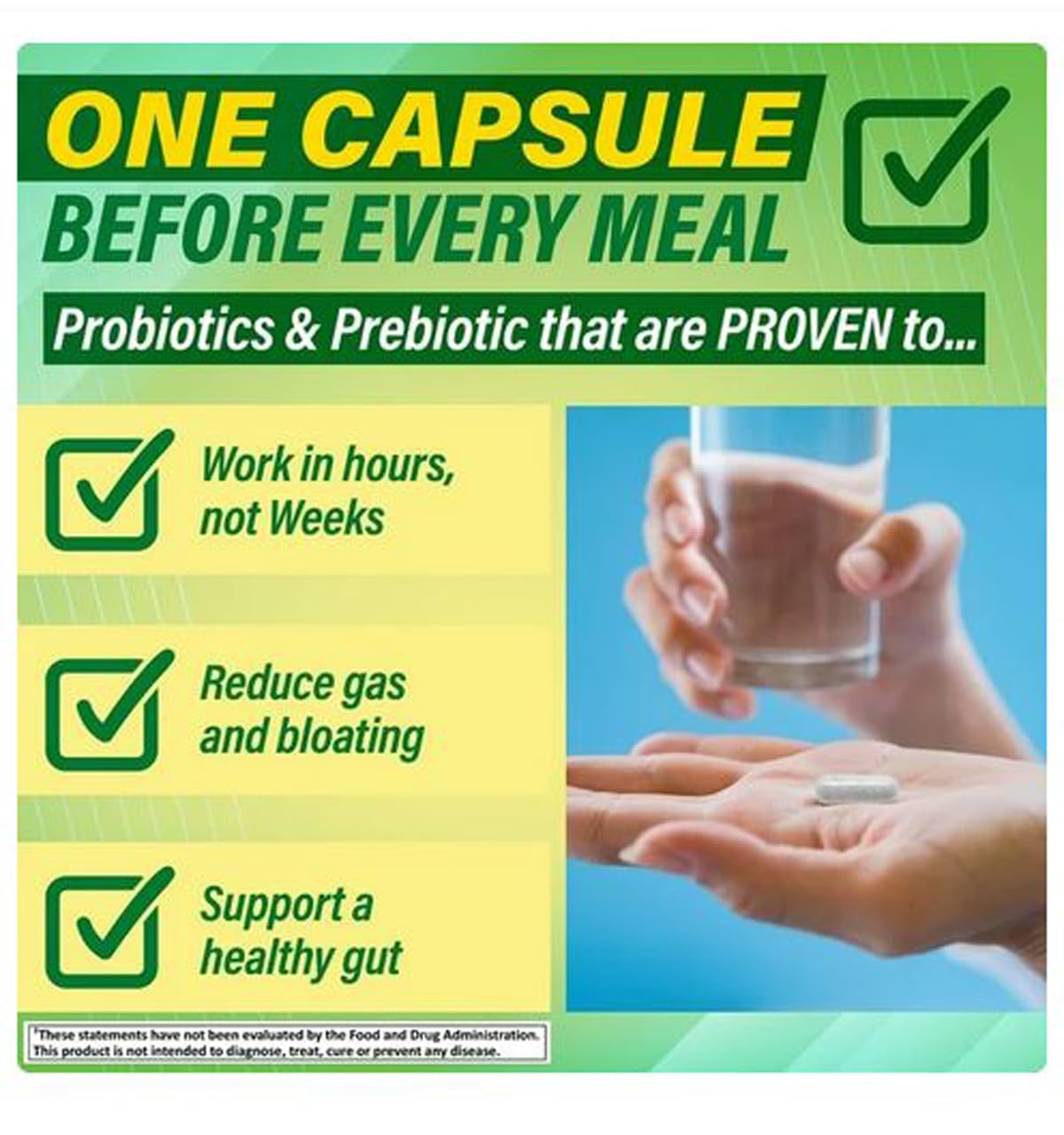 4 TOP CARE H4U capsules resting on a spoon illustrate daily convenience.