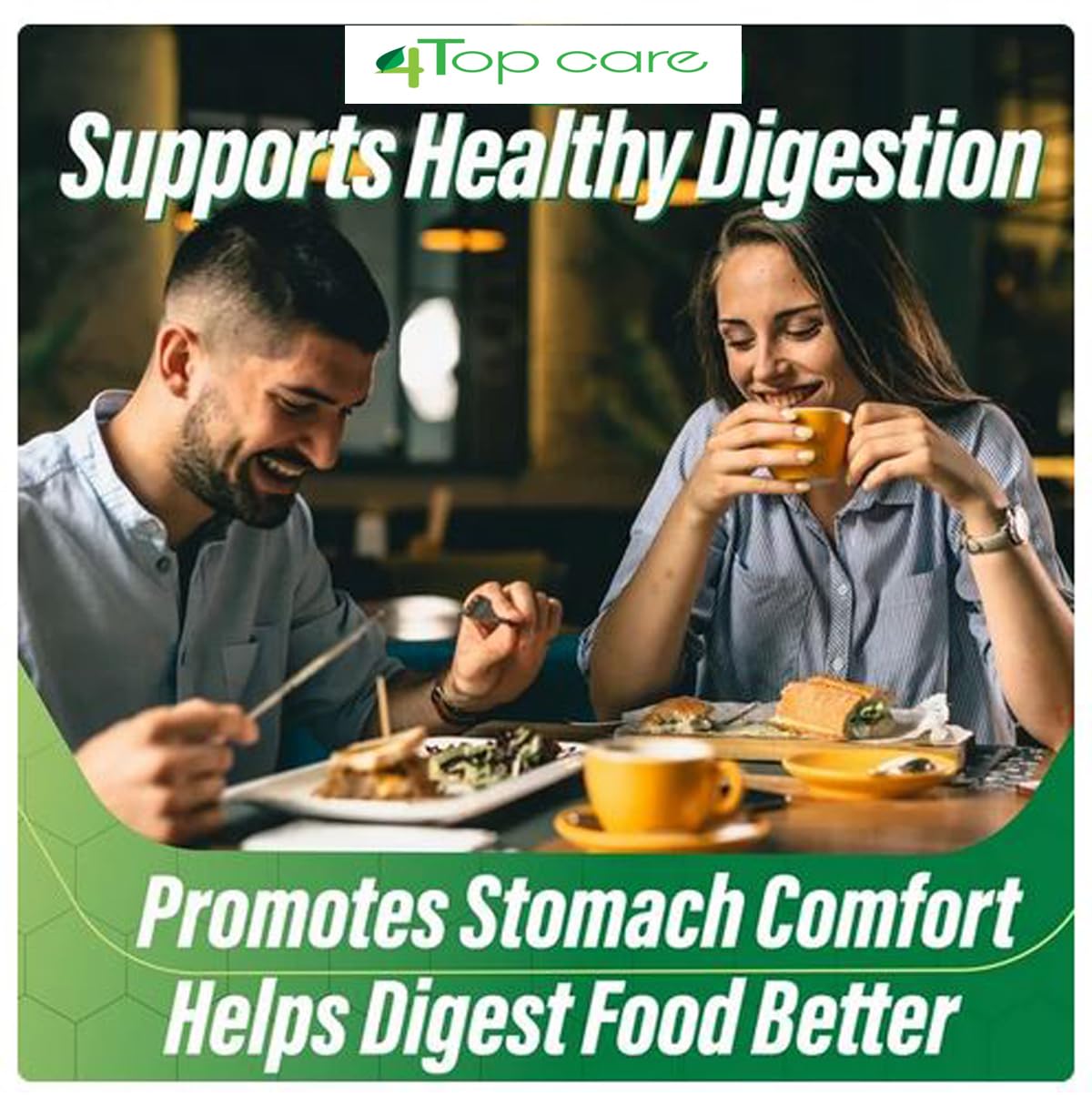 4 TOP CARE H4U plant-based formula signals sugar-free, artificial-free ingredients.