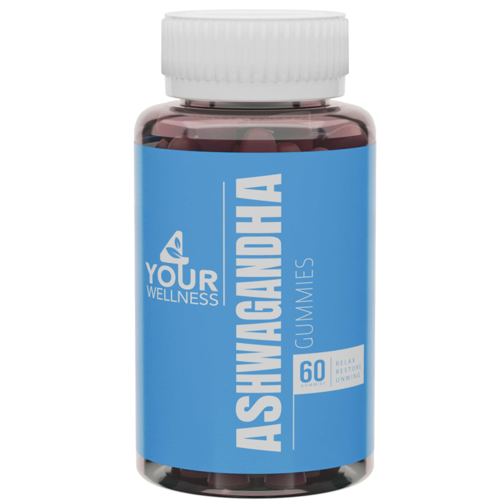 4 Your Wellness Ashwagandha Gummies mixed berry bottle for daily calm.