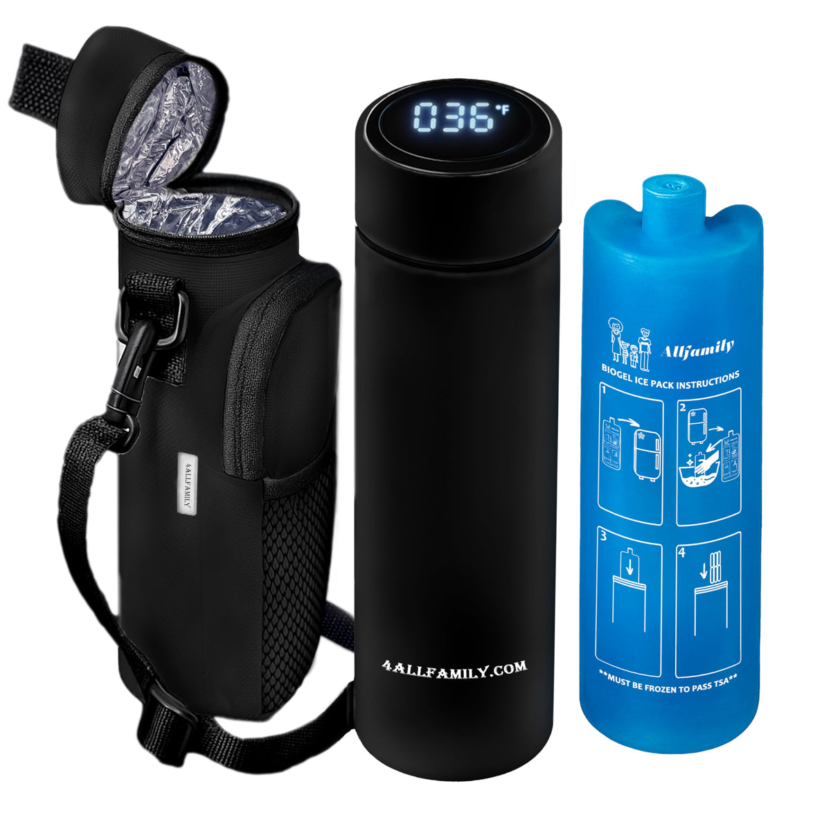 4ALLFAMILY Nomad Medium Pro insulin cooler front view keeps meds cool during travel.