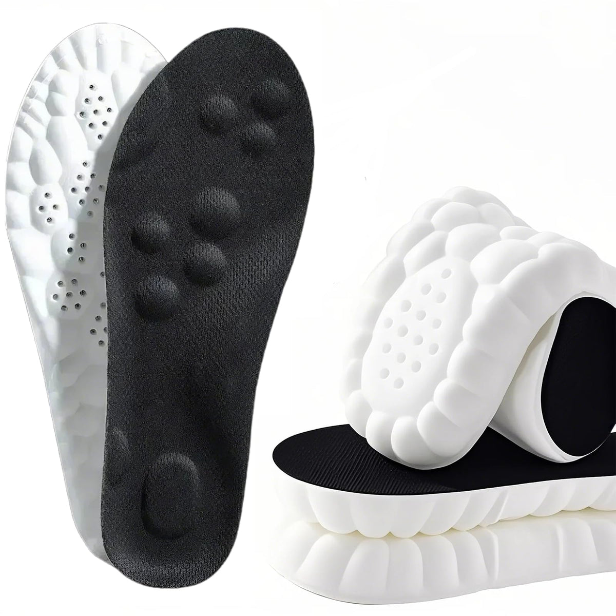4D Cloud Soles arch support enhances stability for daily wear and workouts.