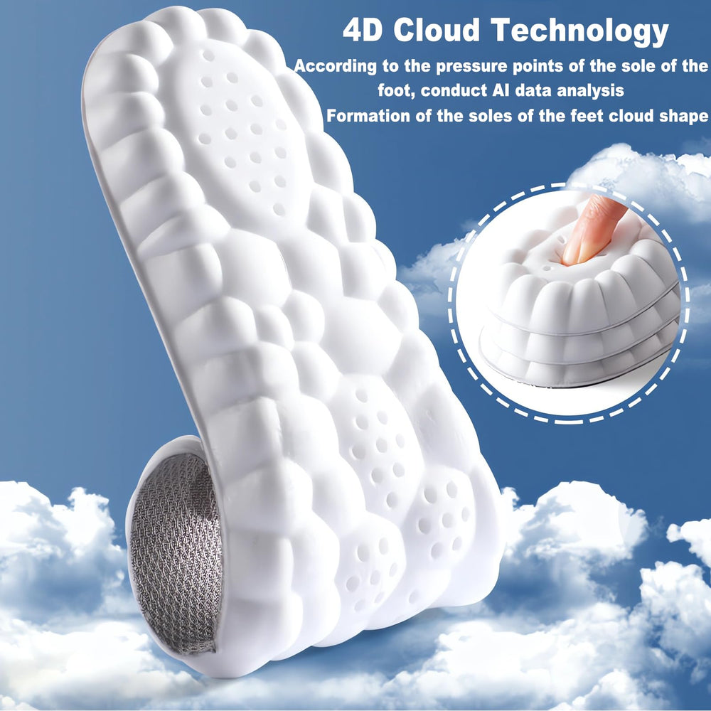4D Cloud Soles shock absorption lowers knee strain during workouts.