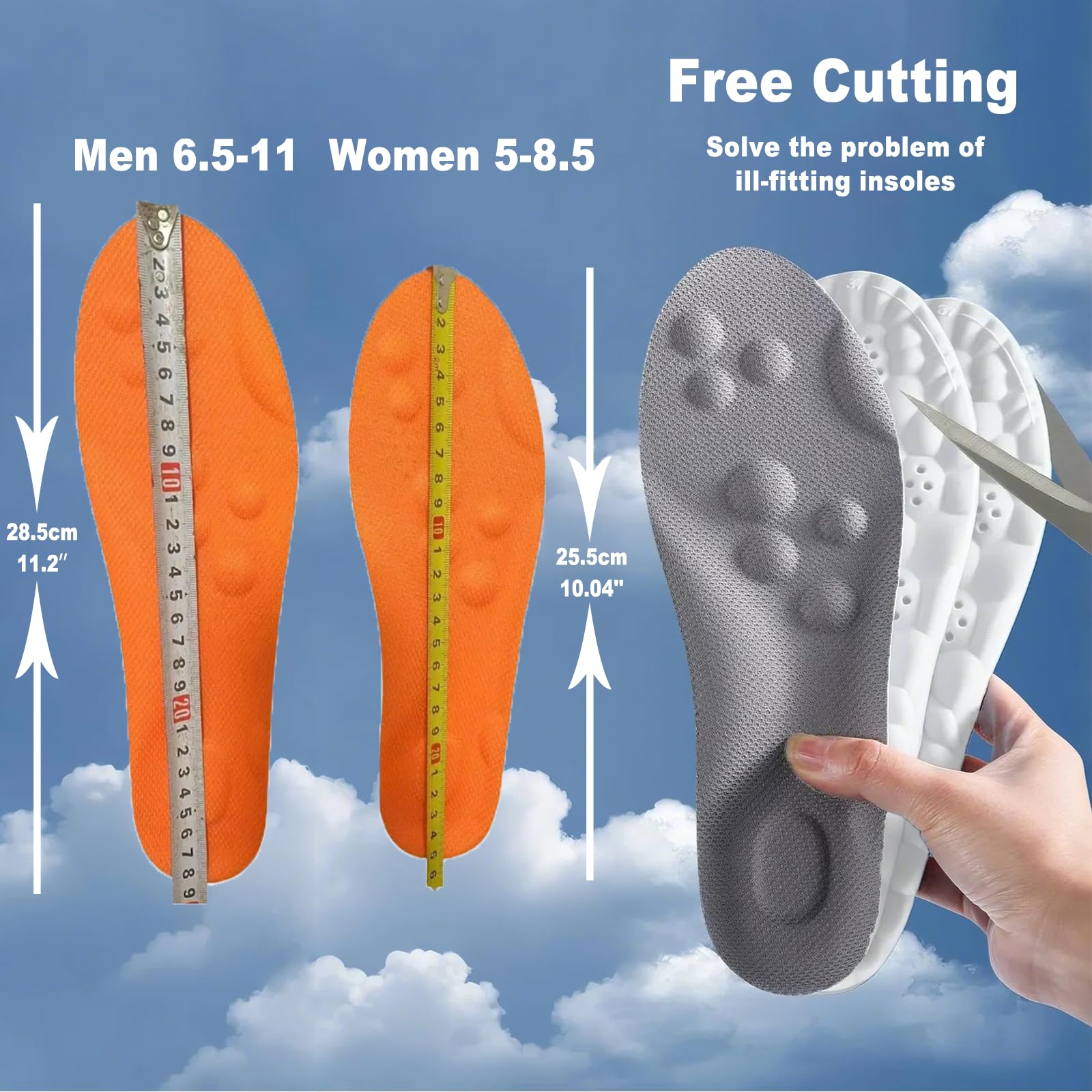 4D Cloud Soles improved ventilation keeps feet cool and odor-free.