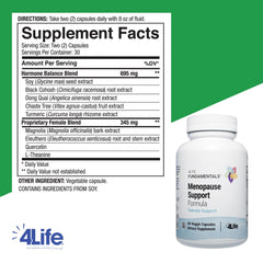 4Life BioGenistein Ultra label close-up showing key ingredients like soy isoflavones and black cohosh.