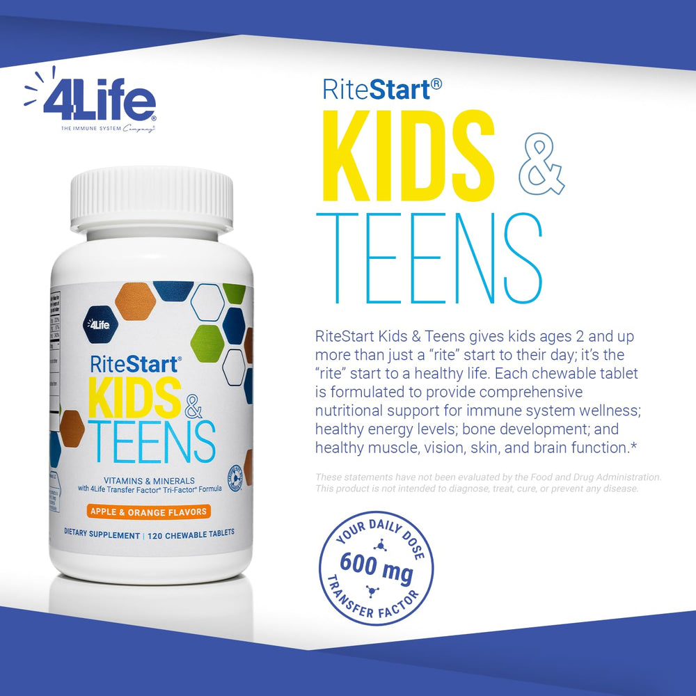 4Life RiteStart Kids Apple chew tablets; tasty immune and brain support for kids