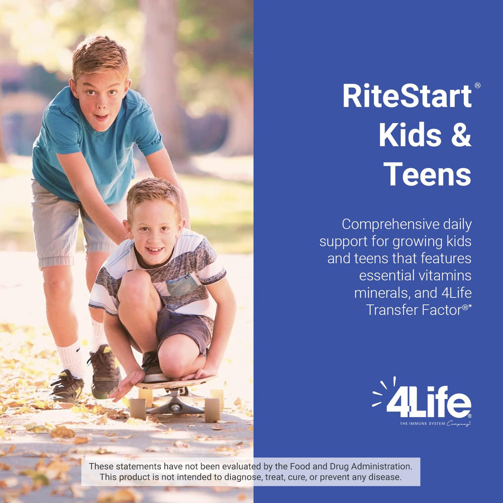 4Life RiteStart Kids Orange chew tablets; easy daily bite for energy and focus