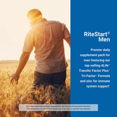 4Life RiteStart Men transfer factor graphic illustrating immune education concept.