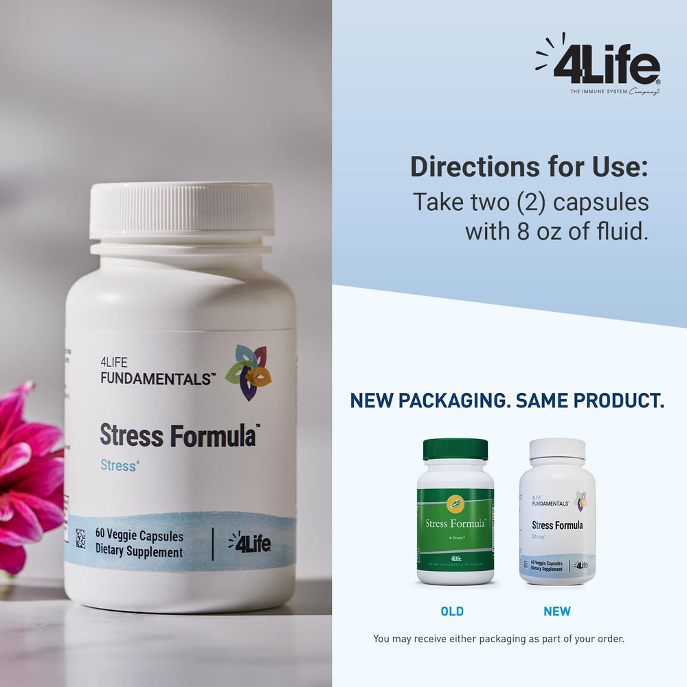 4Life Stress Formula daily-use closeup suggests easy integration into routines