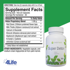 4Life Super Detox label highlights the formula for detox support and liver health.
