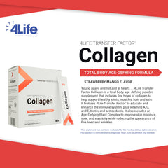 4Life Transfer Factor Collagen packaging box highlights easy daily use.