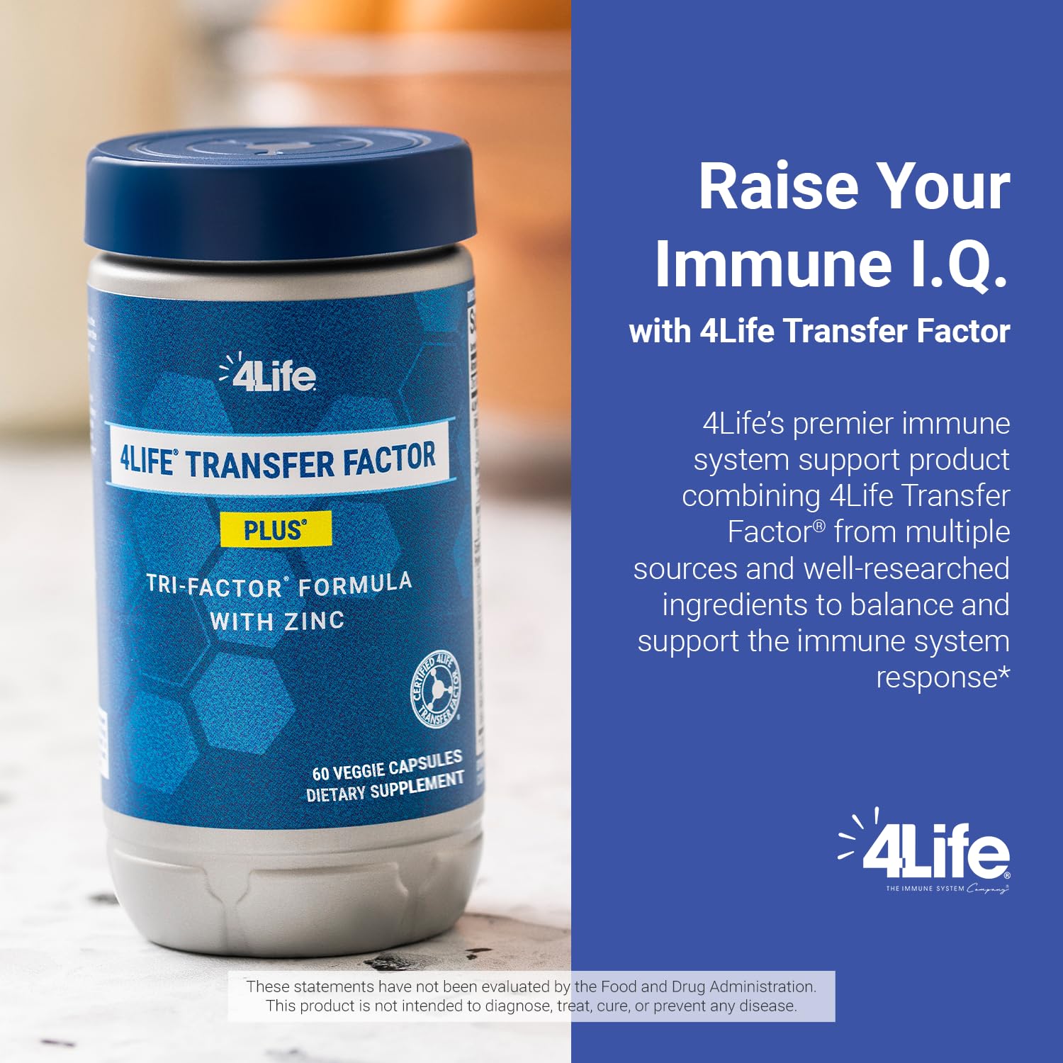 4Life Transfer Factor Plus Mushroom Blend capsules on hand suggest easy daily use.