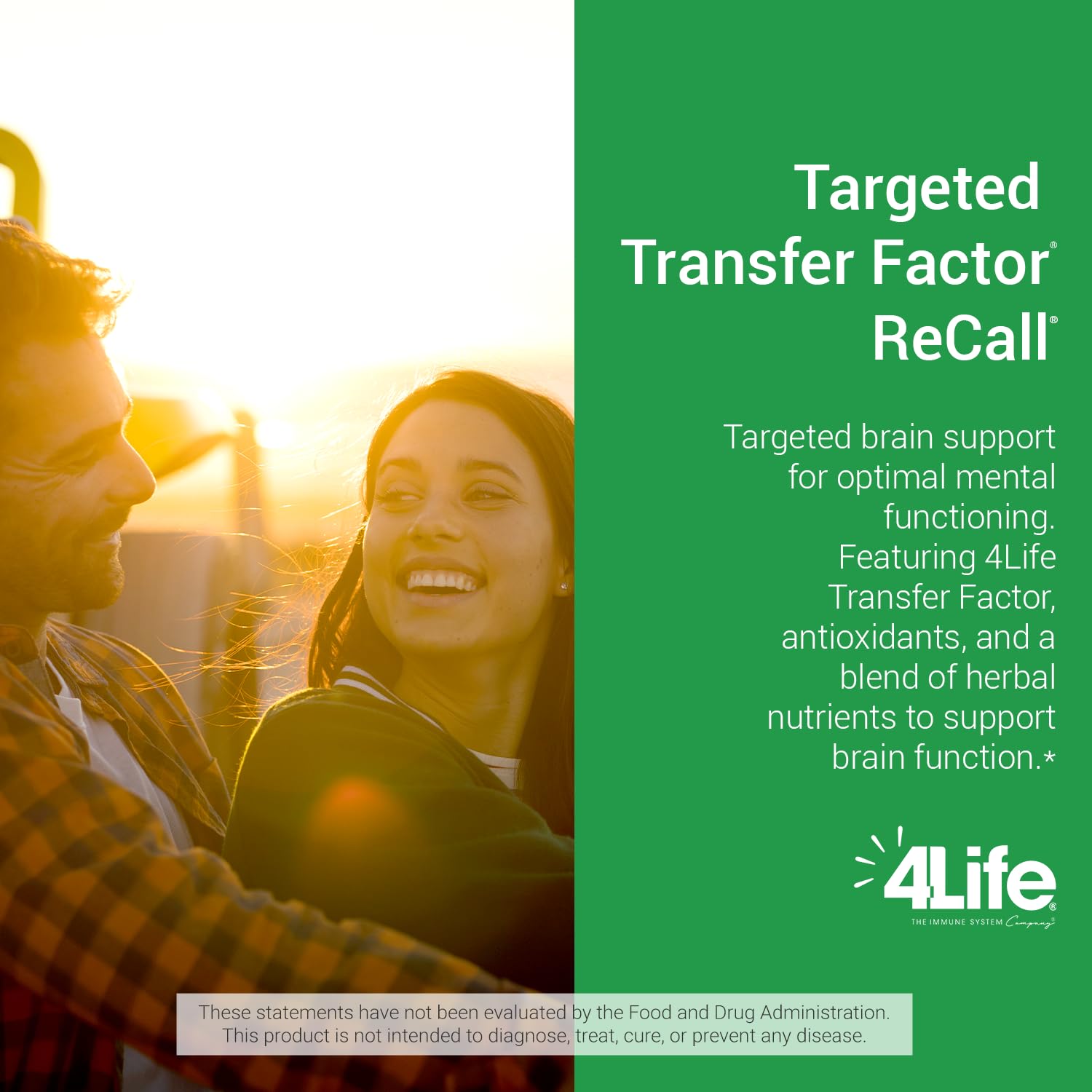 Ginkgo biloba image with 4Life Recall emphasizing brain circulation