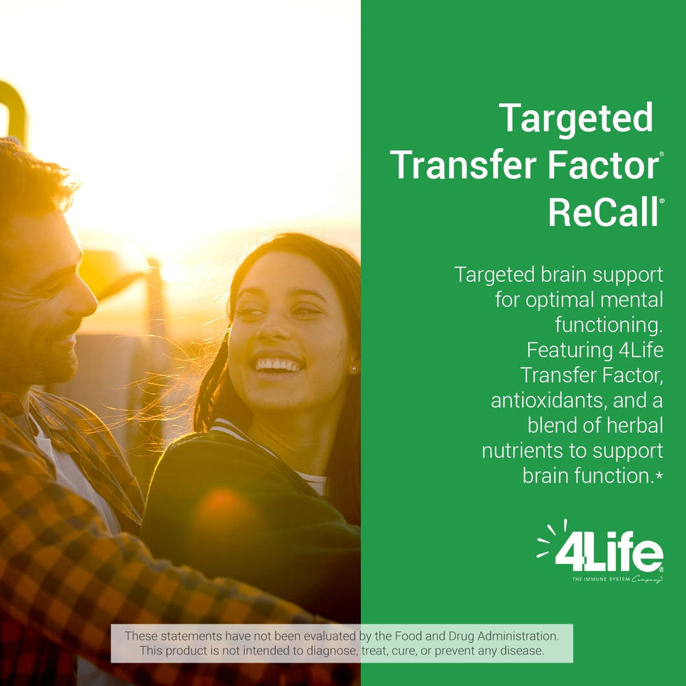 Ginkgo biloba image with 4Life Recall emphasizing brain circulation