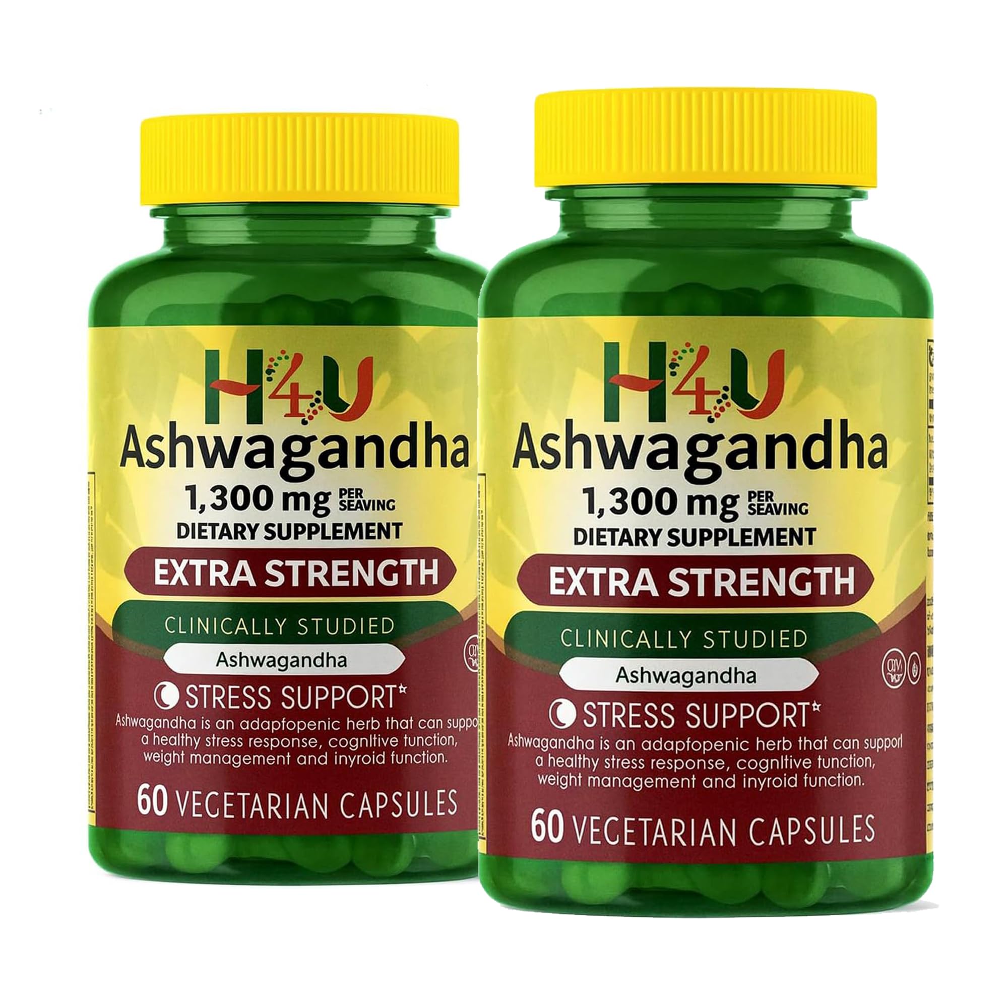 4 TOP CARE H4U Ashwagandha capsule pour showing easy daily use.
