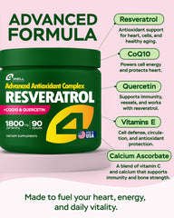 4Well Resveratrol label close-up highlighting added ingredients