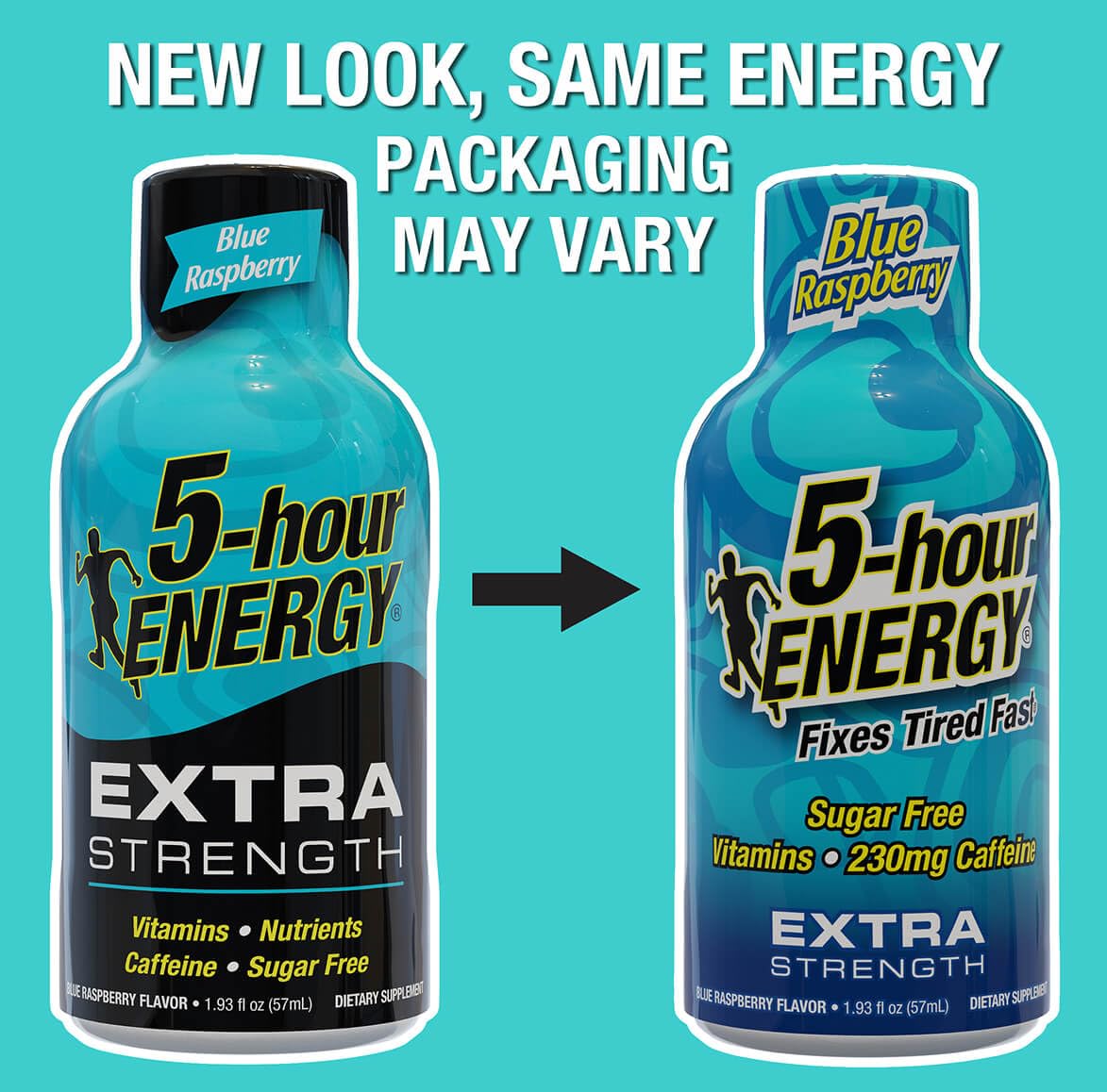 5-hour ENERGY Blue Raspberry Shot in hand suggests grab-and-go energy