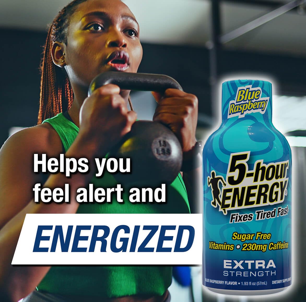 5-hour ENERGY Blue Raspberry Shot pour captures quick alertness in a single sip