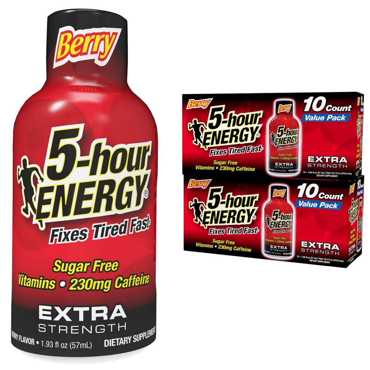 5-hour ENERGY Extra Strength Berry Shot bottle ready for on-the-go energy and focus.