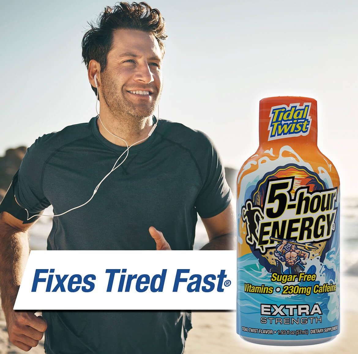 Pack shot of 5-hour ENERGY Tidal Twist, travel-friendly energy companion.