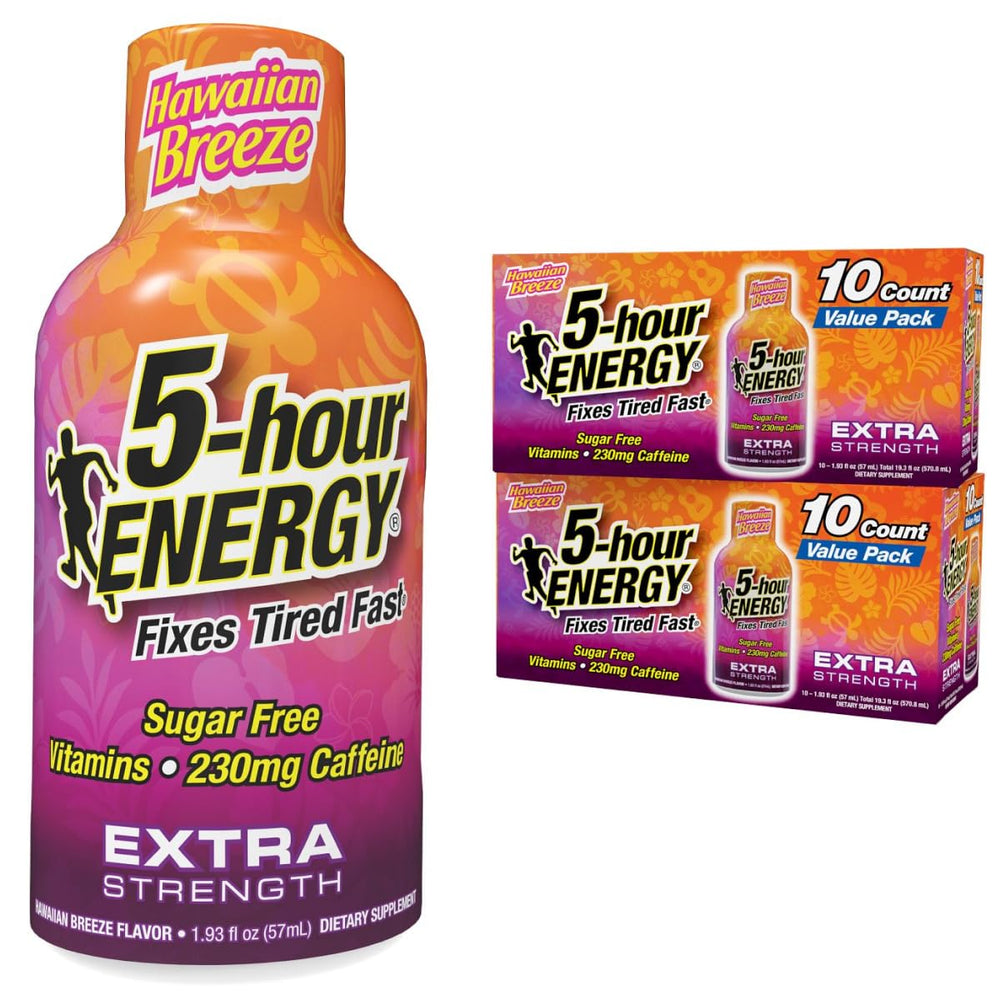 5-hour ENERGY Hawaiian Breeze bottle front view for quick daytime energy