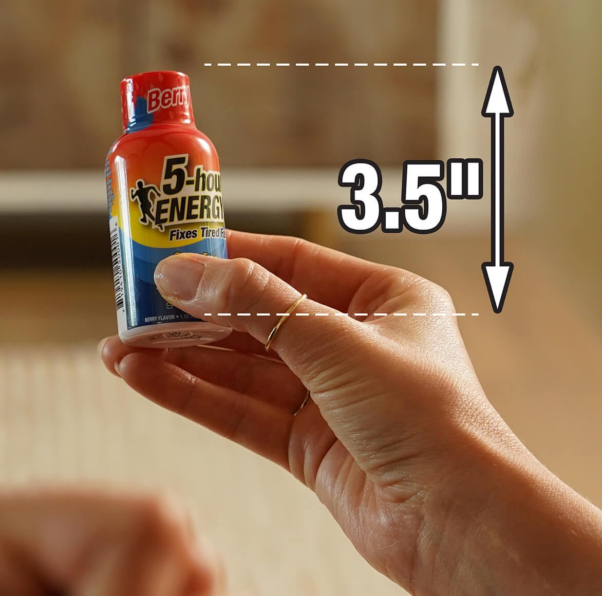 5-hour ENERGY Berry packaging showcases portable format for busy days.