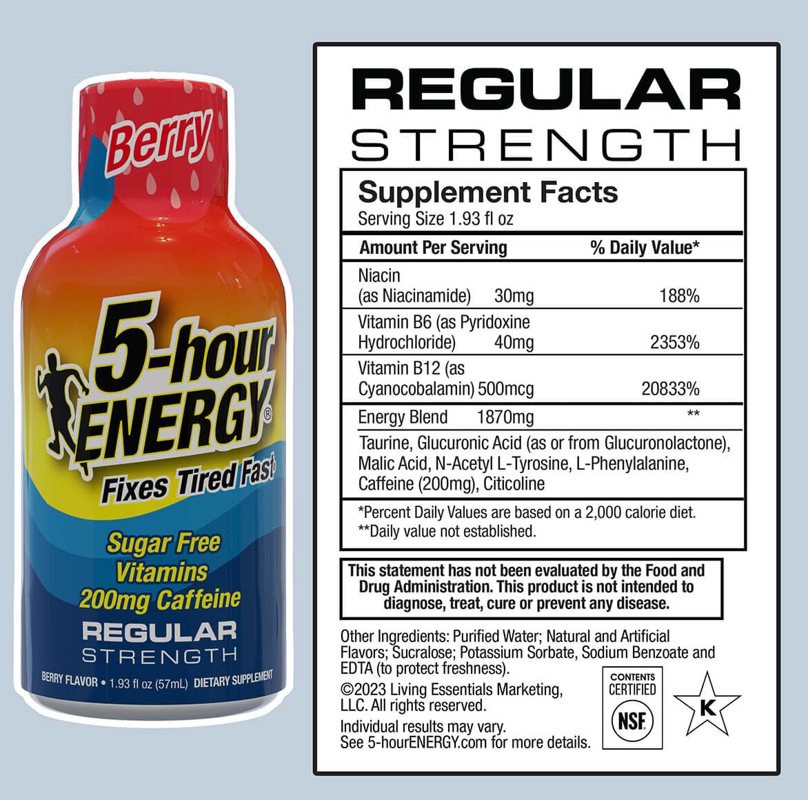 5-hour ENERGY Berry shot pour captures fast-acting caffeine for quick focus.