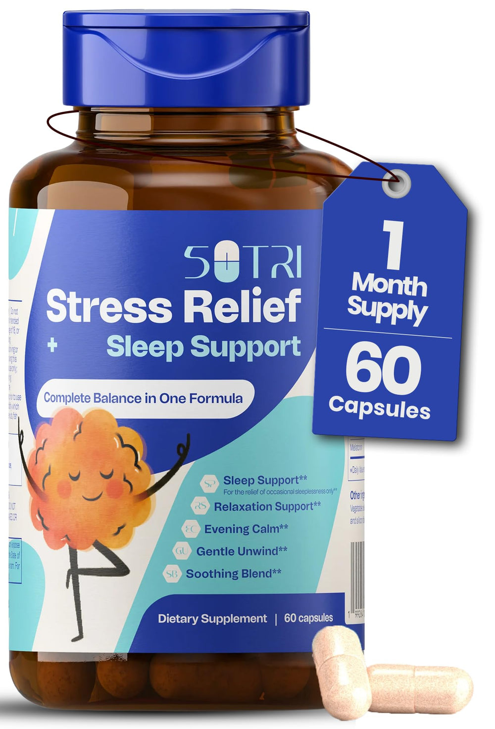 5 Nutri Magnesium Citrate Capsules bottle front for daily sleep support.
