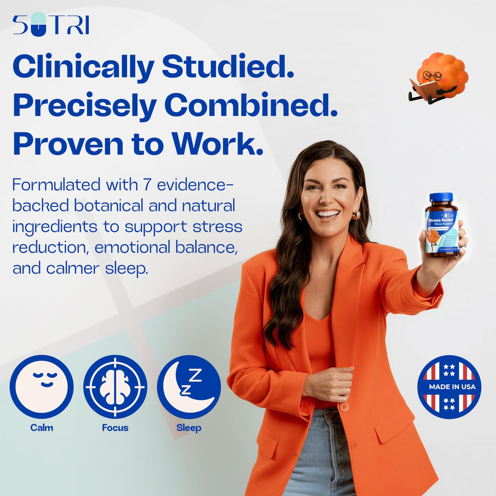 5 Nutri capsules ingredients panel featuring GABA and L-Theanine.