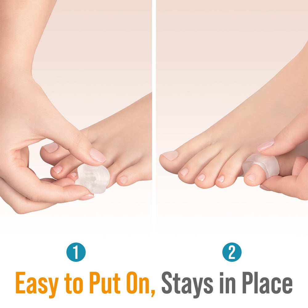 5 STARS UNITED toe spacers with stable gel loop design cushion curved toes.