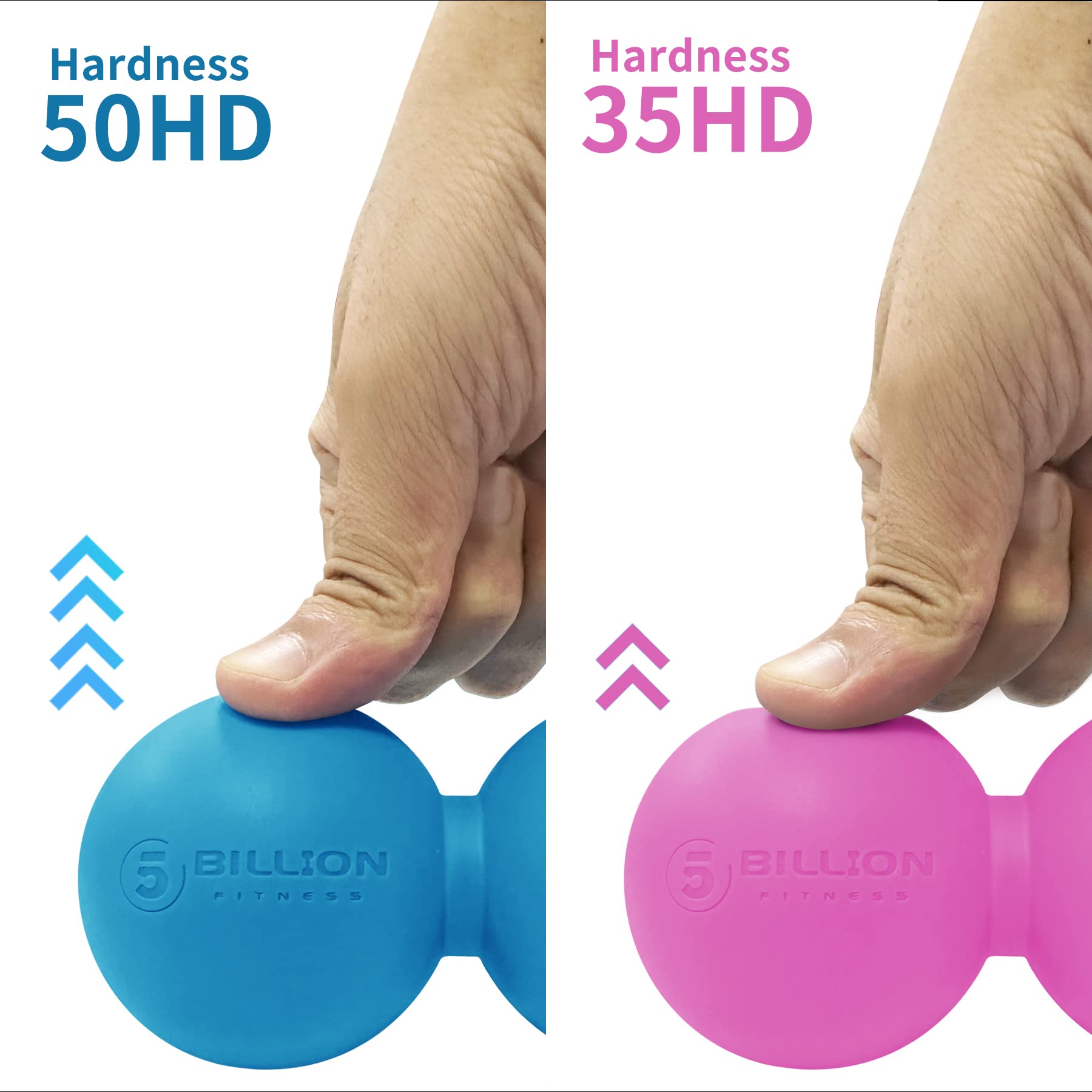5BILLION FITNESS Peanut Massage Ball close-up shows natural rubber texture for durable use.