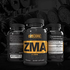 5% Nutrition Core ZMA bottle back label with disclosed ingredients and usage guidance