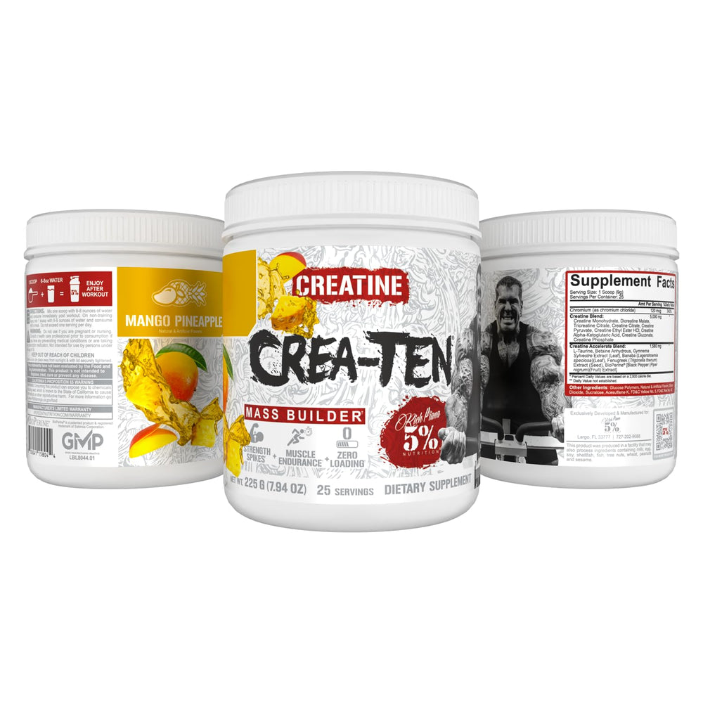 5% Nutrition CreaTEN shaker with mixed drink ready for intense training