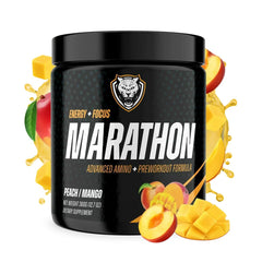 6AM Run Amino Energy Peach Mango pour shows smooth, crash-free energy for training