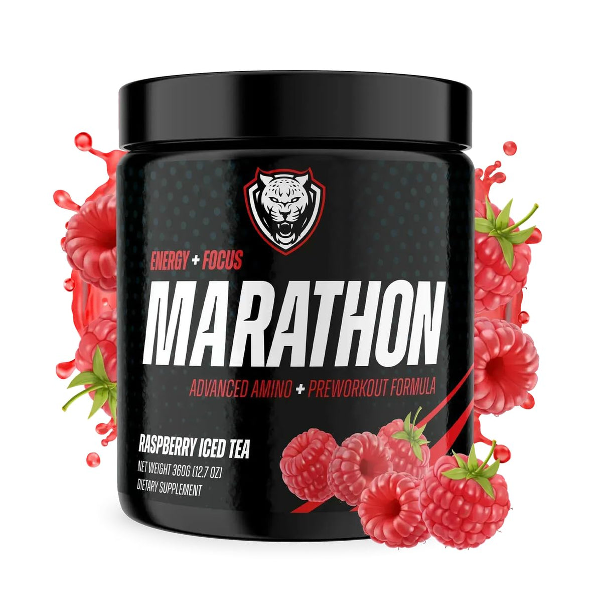 6AM Run Marathon Amino Energy powder scoop for steady energy during long runs.