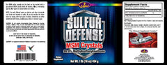 Seven Lights Sulfur Defense Opti-MSM packaging label highlighting vegan non-GMO features