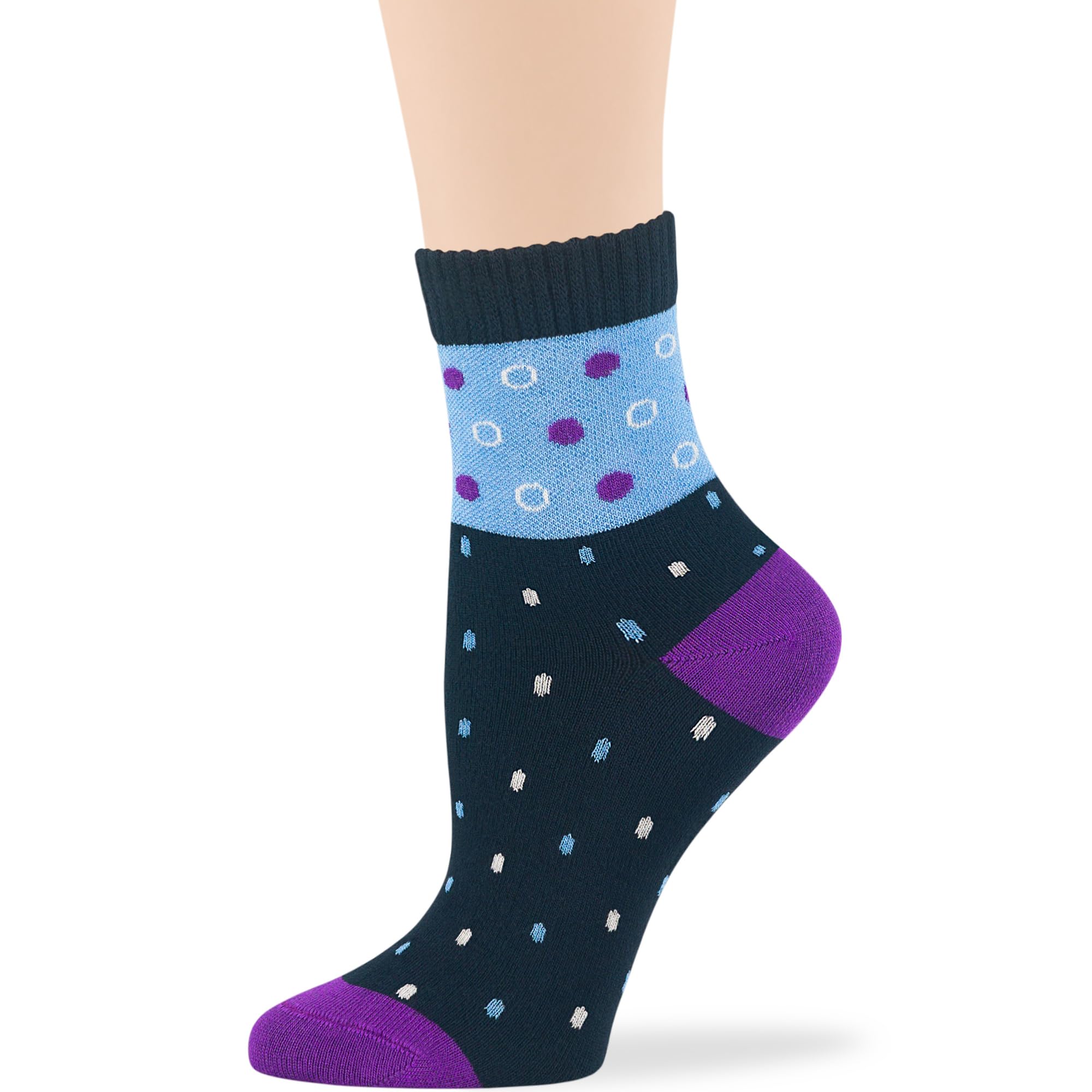 7BIGSTARS KINGDOM bamboo wide-cuff diabetic sock offers non-binding fit for swollen feet.
