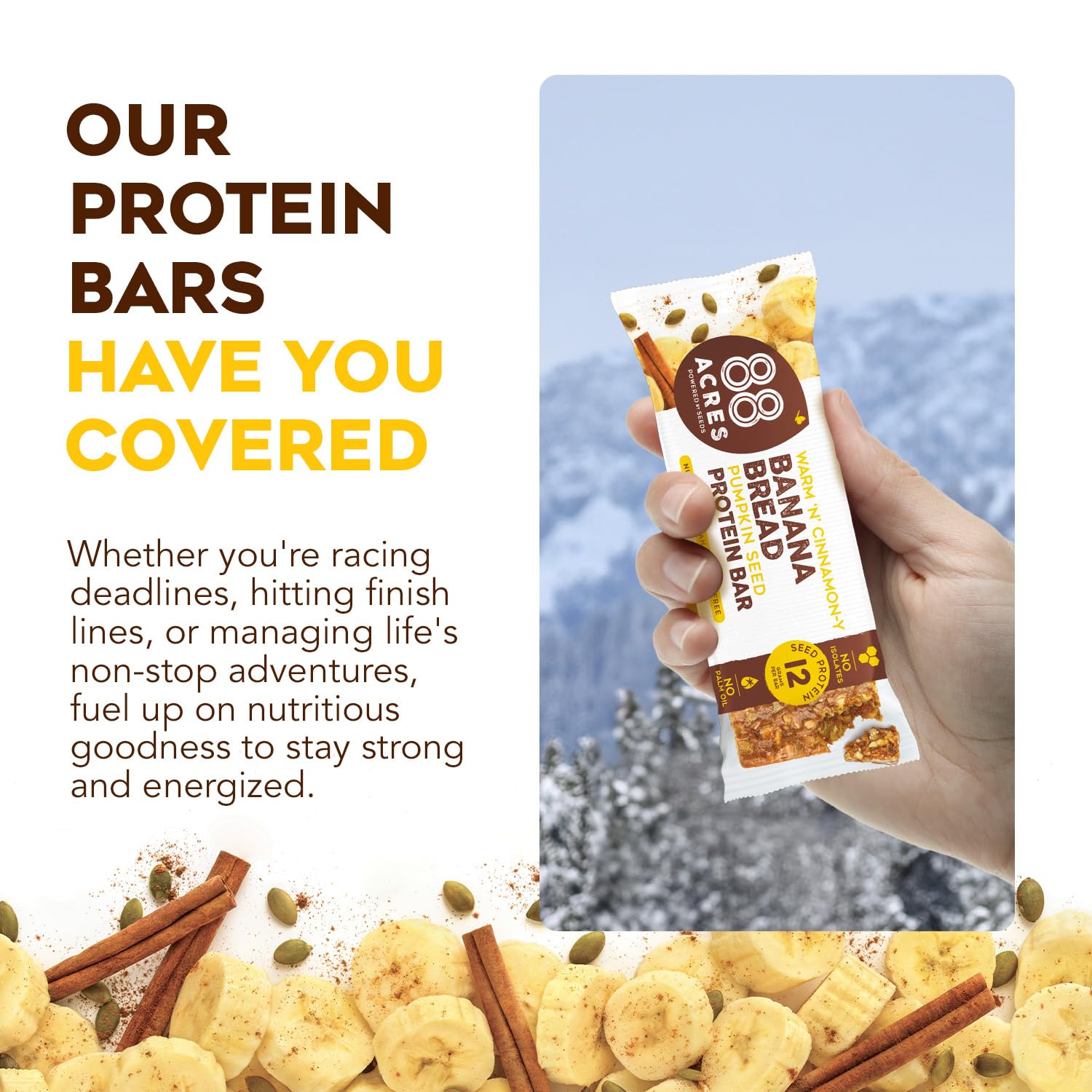 88 Acres palm oil-free bar with simple ingredients