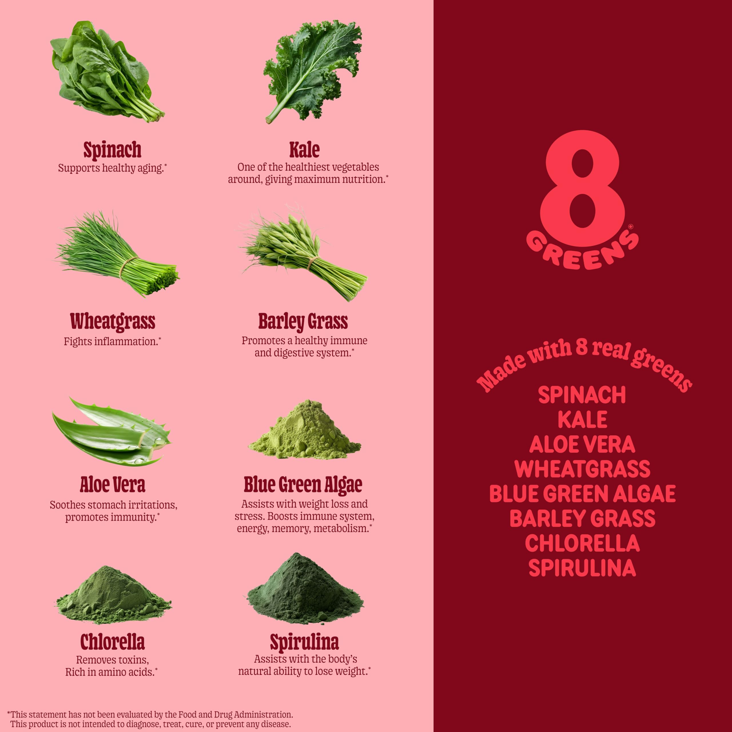 Family-friendly 8Greens gummies for kids and adults.