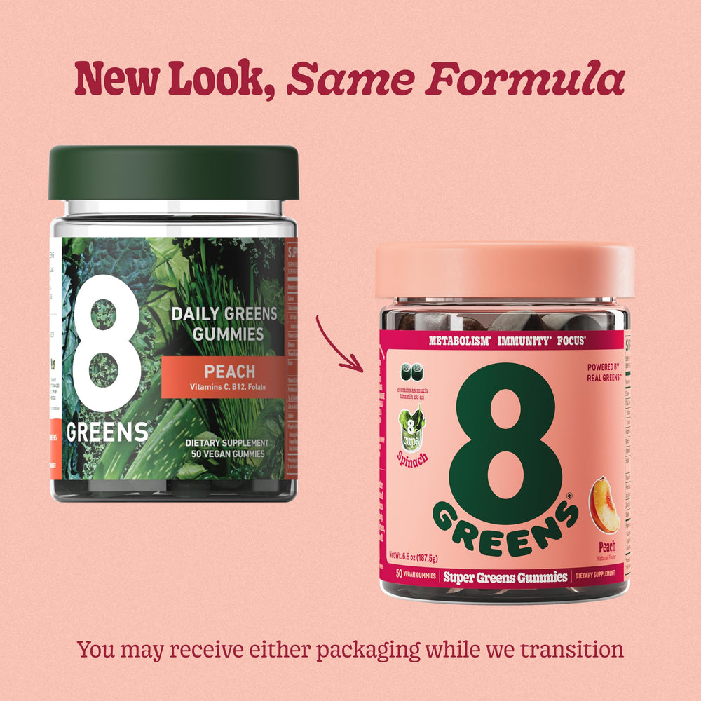 8Greens ingredients mix featuring spinach, wheatgrass, blue-green algae, and spirulina