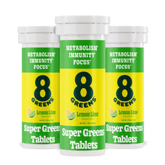 8Greens Supergreens tablets in a tube front view for convenient daily greens