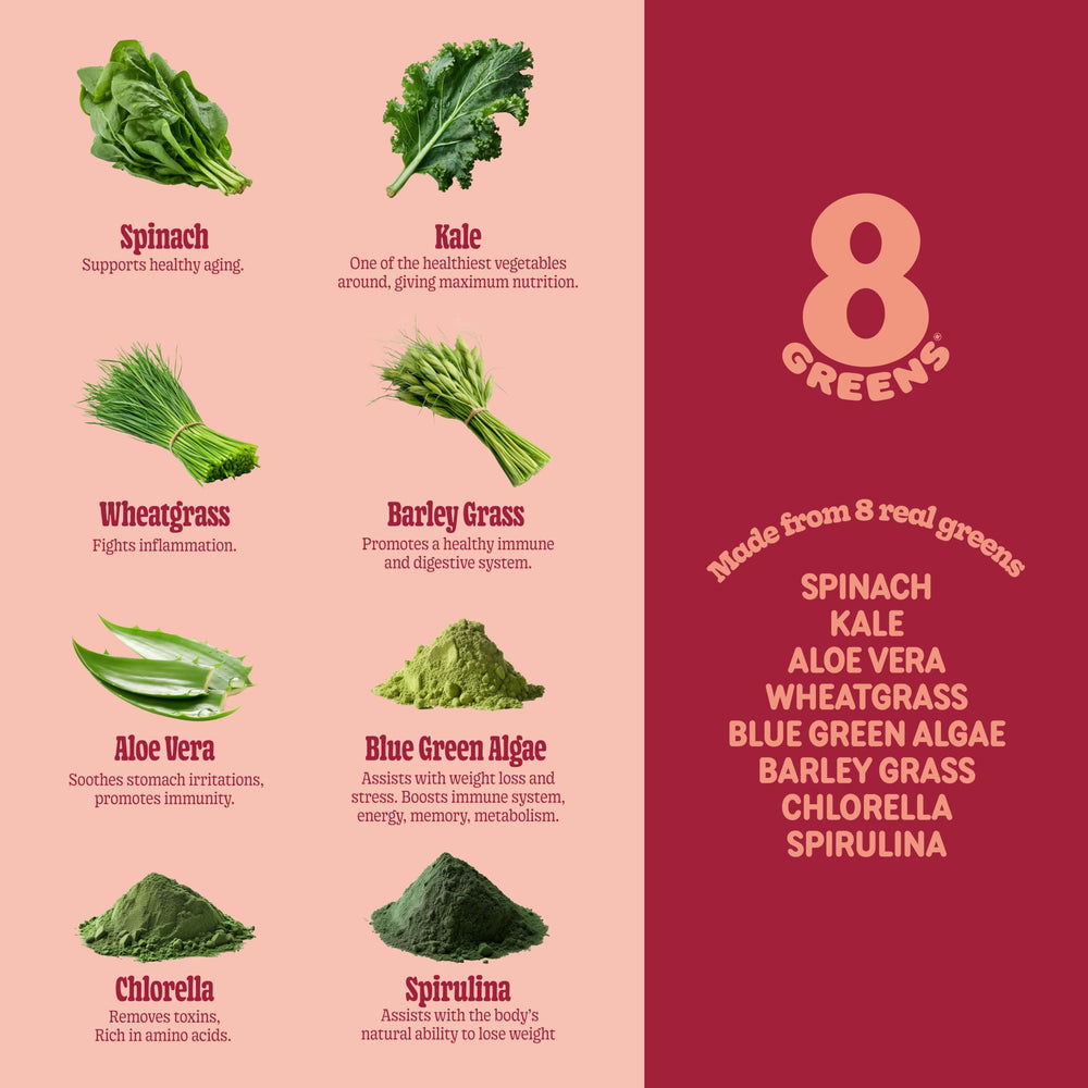 8Greens tablets dissolving in water, creating a refreshing fizzy drink.