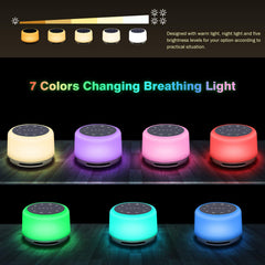9H Sleep Sound Machine showing seven color breathing lights for ambience