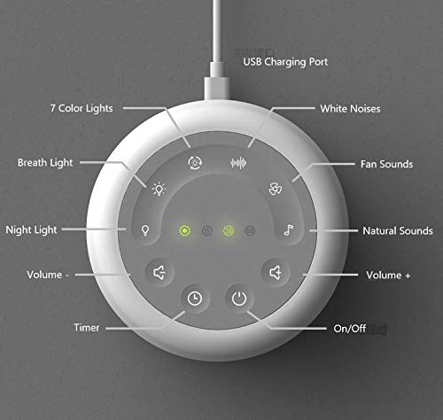 9H Sleep Sound Machine night light with adjustable brightness