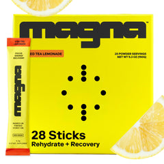 Magna Electrolytes Tea Lemonade glass ready to hydrate with crisp flavor.