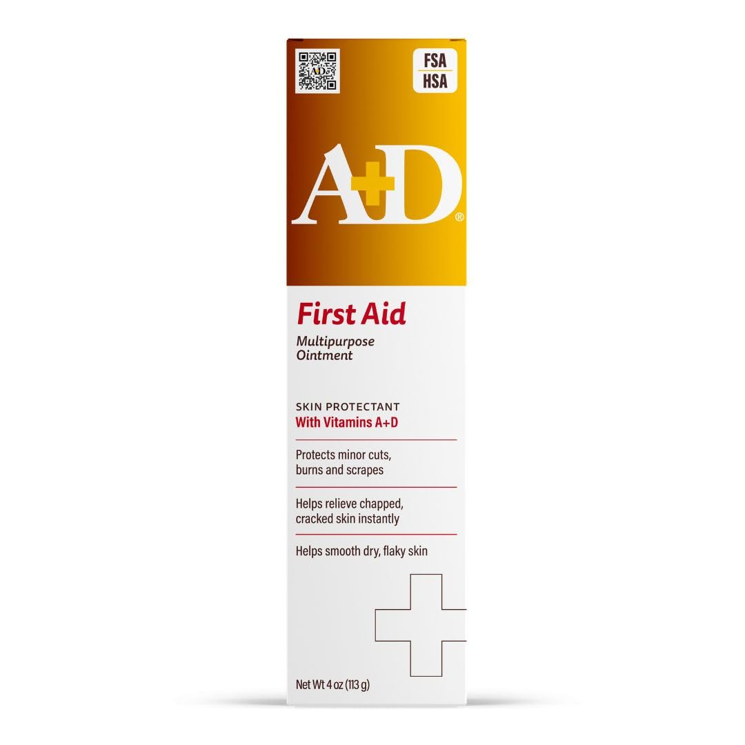 A+D Ungüento multiuso en tubo de 4 oz para primeros auxilios, alivia irritaciones menores