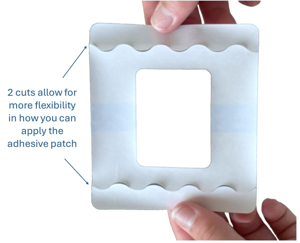 A1C WEAR adhesive patch, transparent and breathable, latex-free for discreet daily wear.