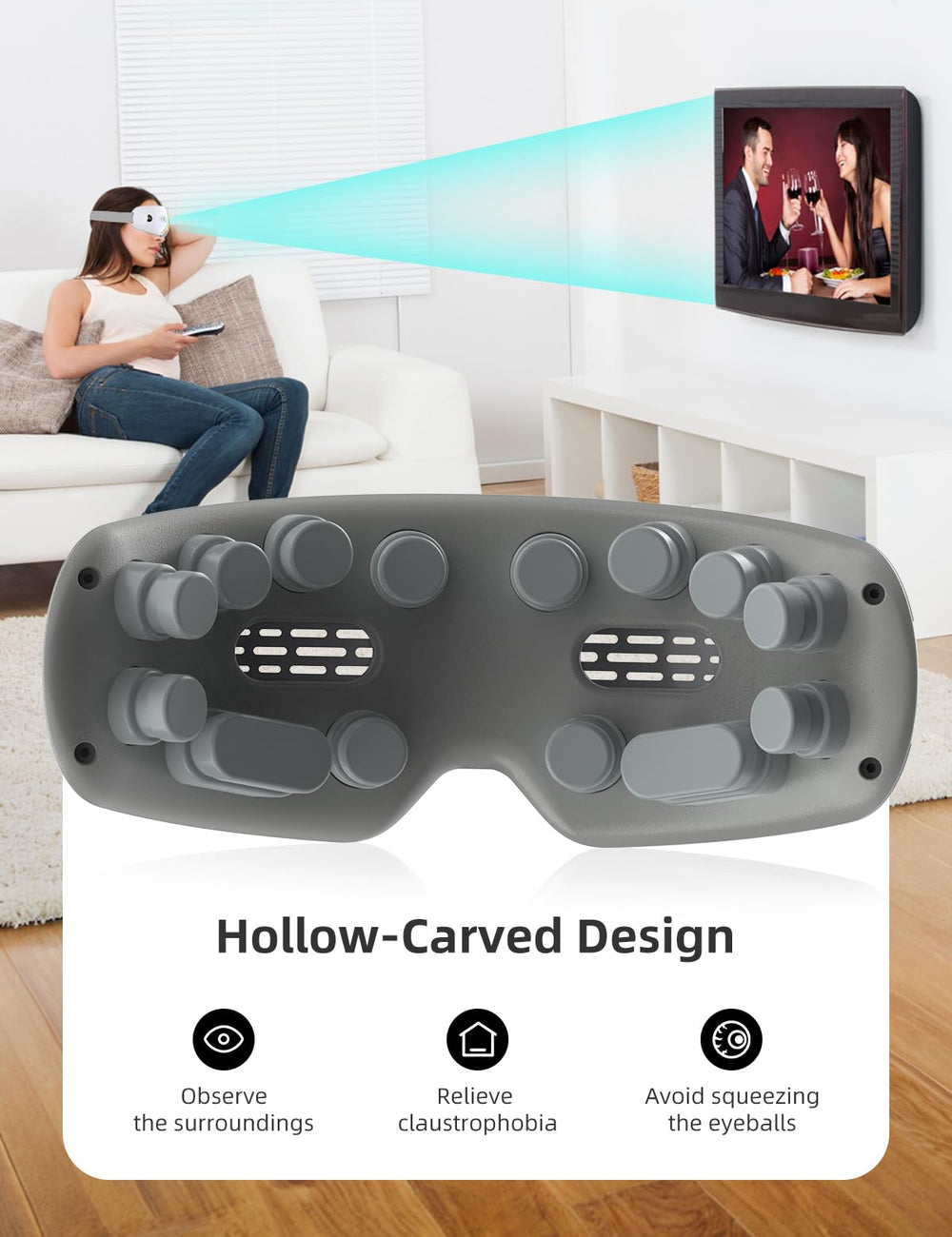 A9life Eye Massager acupressure nodes with 14 micro-motors delivering targeted relief