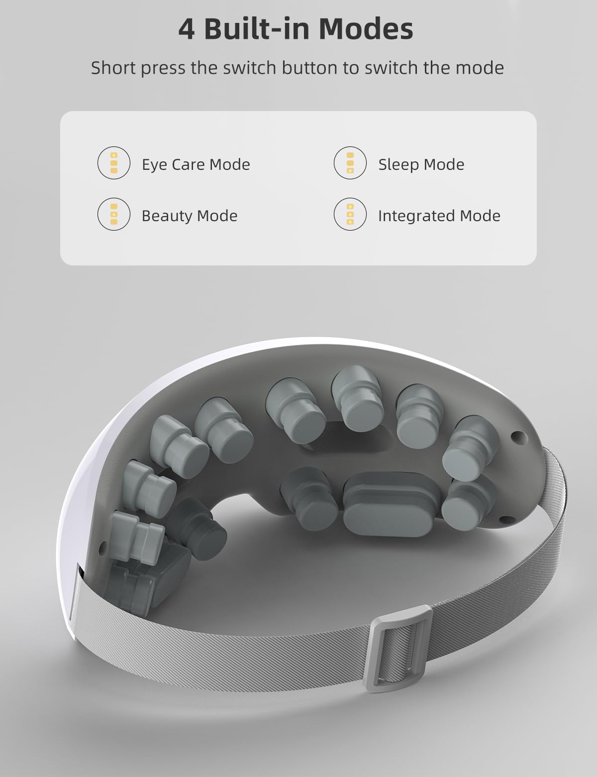 A9life Eye Massager control panel highlights four customizable massage modes.