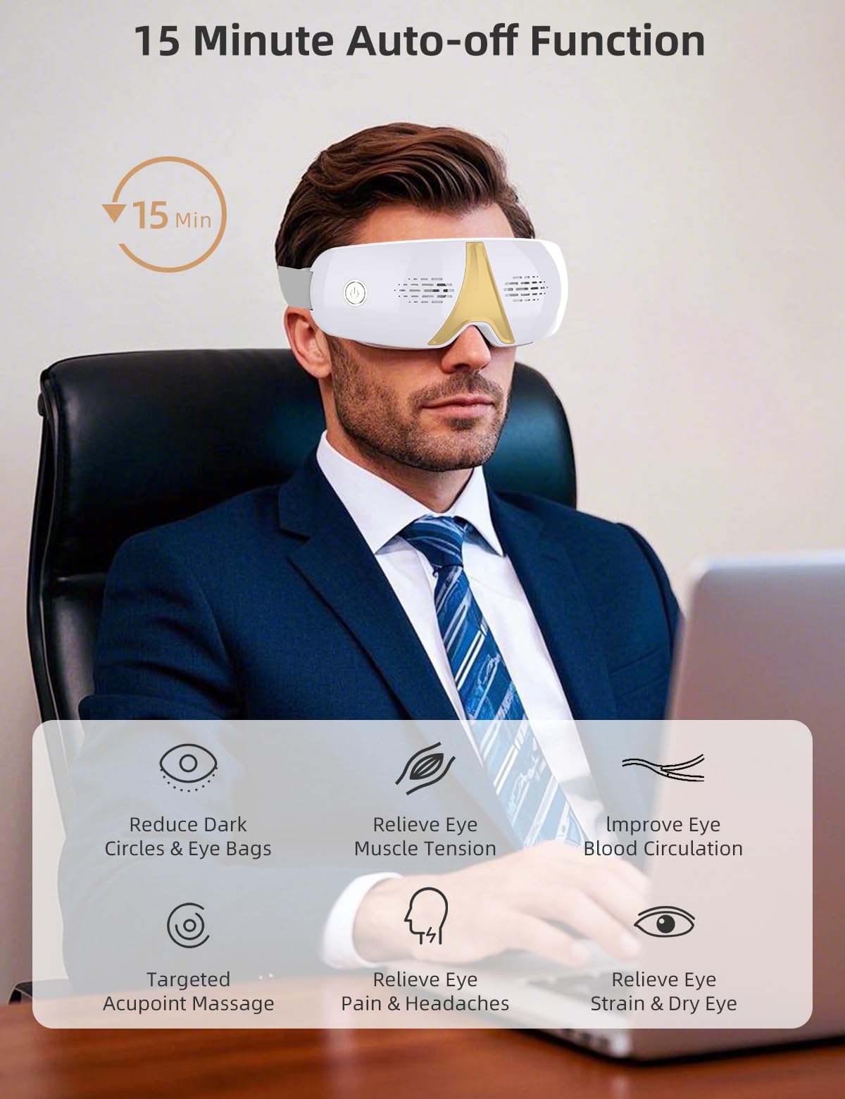 A9life Eye Massager USB-C charging indicator during quick-charge session.