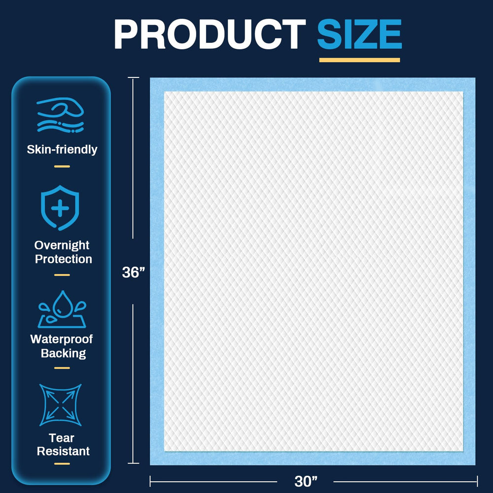 AAY bed pads with a 1600ml absorbent core for long-lasting containment